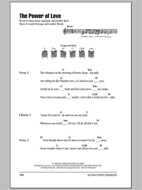 power of love chords